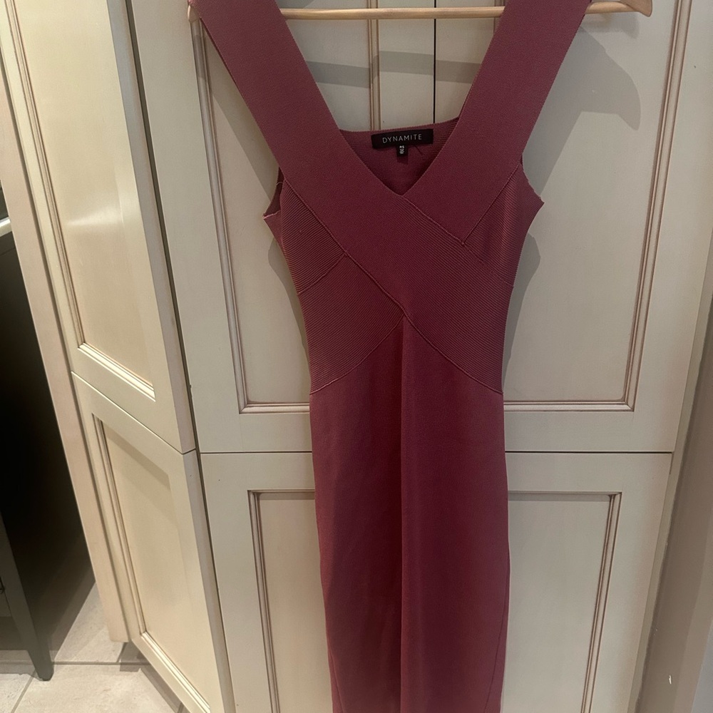 Dynamite Backless Burgundy Dress